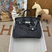 Colestore Hermes Birkin 25 Rock Black Volupto With Silver Hardware 25cm - 1