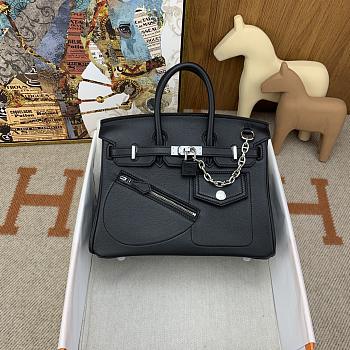 Colestore Hermes Birkin 25 Rock Black Volupto With Silver Hardware 25cm
