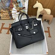 Colestore Hermes Birkin 25 Rock Black Volupto With Silver Hardware 25cm - 6