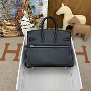 Colestore Hermes Birkin 25 Rock Black Volupto With Silver Hardware 25cm - 4