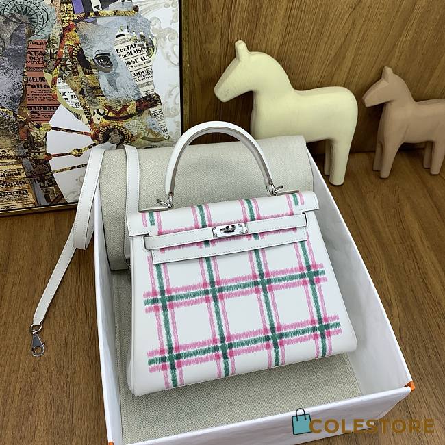Colestore Hermes Kelly Retourne 25 Tartan Light 25cm - 1