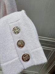 Colestore Chanel Pink Knit Cardigan with Quilted White Collar - 6