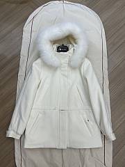 Colestore Loro Piana Coat with A Fur-Trimmed Hood White - 1
