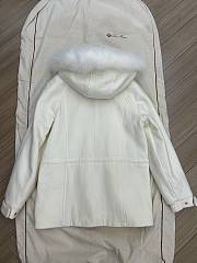 Colestore Loro Piana Coat with A Fur-Trimmed Hood White - 6