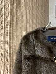 Colestore Louis Vuitton Brown Fur Jacket with Gold-Tone Clasp Detailing - 6