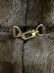 Colestore Louis Vuitton Brown Fur Jacket with Gold-Tone Clasp Detailing - 4