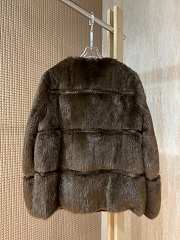 Colestore Louis Vuitton Brown Fur Jacket with Gold-Tone Clasp Detailing - 3