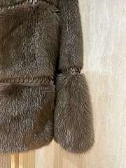 Colestore Louis Vuitton Brown Fur Jacket with Gold-Tone Clasp Detailing - 2