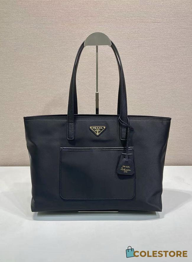 Colestore Prada Re-Edition 1978 medium Re-Nylon and Saffiano leather tote bag Black 35x26x15cm - 1