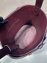 Colestore Prada Burgundy Prada Buckle belted suede bucket bag 26.5x29x18cm - 2