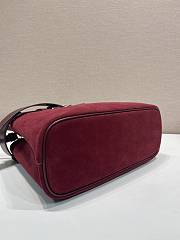 Colestore Prada Buckle medium suede bag with belt Burgundy 32x23x11cm - 2