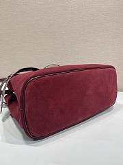 Colestore Prada Buckle large suede bag with belt Burgundy 37.5x27.5x14cm - 6