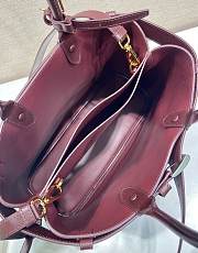 Colestore Prada Buckle large suede bag with belt Burgundy 37.5x27.5x14cm - 3