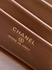 Colestore Chanel Vanity with Chain Grained Shiny Calfskin & Gold-Tone Metal Dark Brown 17x19.5x5cm - 6