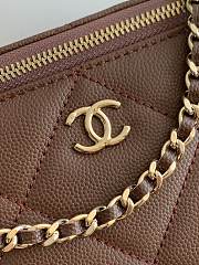 Colestore Chanel Vanity with Chain Grained Shiny Calfskin & Gold-Tone Metal Dark Brown 17x19.5x5cm - 3