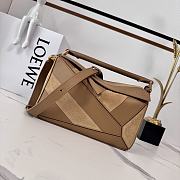 Colestore Loewe Small Puzzle Bag in Classic Calfskin and Suede Brown 24x10.5x16cm - 1