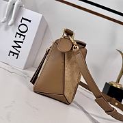 Colestore Loewe Small Puzzle Bag in Classic Calfskin and Suede Brown 24x10.5x16cm - 4