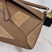 Colestore Loewe Small Puzzle Bag in Classic Calfskin and Suede Brown 24x10.5x16cm - 2