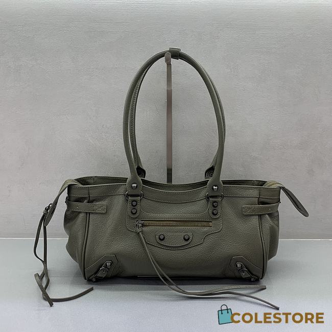 Colestore  Balenciaga Women's Le City Bag East-west in Army Green 31x19x9cm - 1