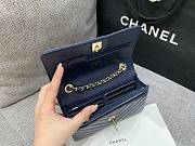 Colestore Chanel Navy Blue Calfskin Chevron Trendy CC Wallet On Chain (WOC) 19cm - 5
