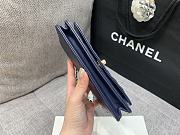 Colestore Chanel Navy Blue Calfskin Chevron Trendy CC Wallet On Chain (WOC) 19cm - 4