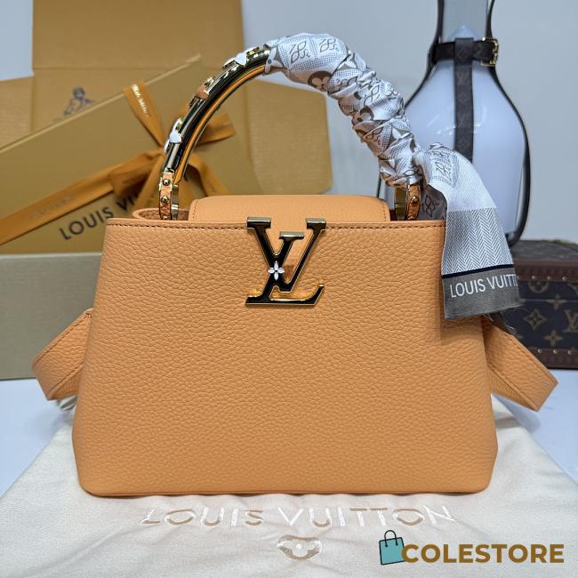 Colestore Louis Vuitton Capucines BB Apricot Taurillon Leather 27x9x17.3cm - 1