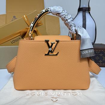 Colestore Louis Vuitton Capucines BB Apricot Taurillon Leather 27x9x17.3cm