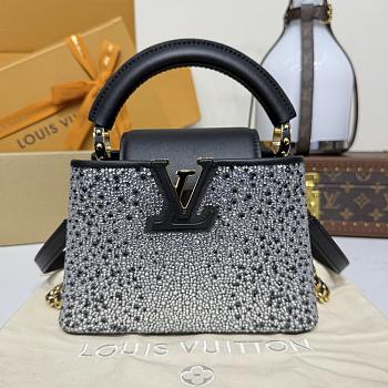 Colestore Louis Vuitton Capucines Mini Silver Crystals on Textile 21x8x13.6cm