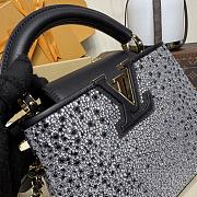 Colestore Louis Vuitton Capucines Mini Silver Crystals on Textile 21x8x13.6cm - 6