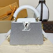 Colestore Louis Vuitton Capucines Mini Crystal-Embellished Finish and Crocodile-Pattern Leather Handle 21x13.6x8cm - 1