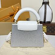 Colestore Louis Vuitton Capucines Mini Crystal-Embellished Finish and Crocodile-Pattern Leather Handle 21x13.6x8cm - 5