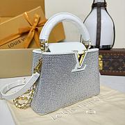 Colestore Louis Vuitton Capucines Mini Crystal-Embellished Finish and Crocodile-Pattern Leather Handle 21x13.6x8cm - 4