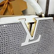 Colestore Louis Vuitton Capucines Mini Crystal-Embellished Finish and Crocodile-Pattern Leather Handle 21x13.6x8cm - 2