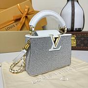 Colestore Louis Vuitton Capucines Nano Crystal-Embellished Finish and Crocodile-Pattern Leather Handle 16.3x6.5x11cm - 6
