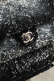 Colestore Chanel Flap bag  Quilted Gradient Sequins & Ruthenium-Finish Metal Silver & Black 21x8x14cm - 4