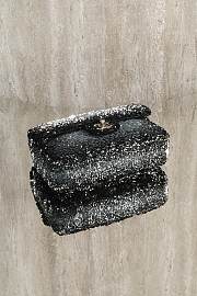 Colestore Chanel Flap bag  Quilted Gradient Sequins & Ruthenium-Finish Metal Silver & Black 21x8x14cm - 5