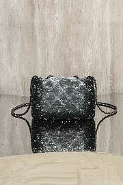 Colestore Chanel Flap bag  Quilted Gradient Sequins & Ruthenium-Finish Metal Silver & Black 21x8x14cm - 3