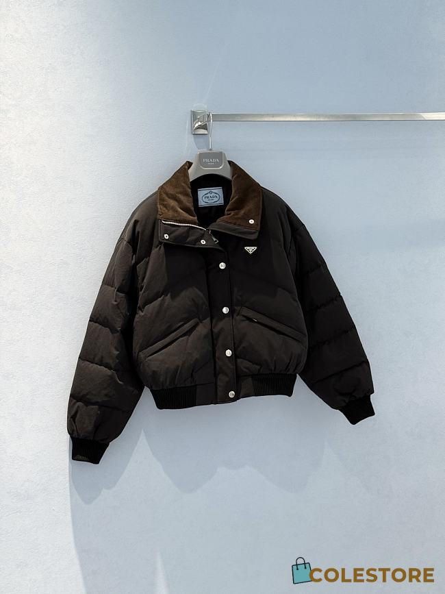 Colestore Prada Black Cropped Compact Poplin Down Jacket  - 1