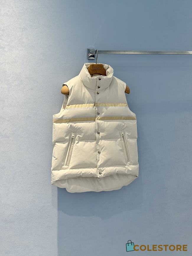 Colestore Dior DiorAlps Puffer Vest White Quilted Technical Taffeta with Gold-Tone Dior Star Motif  - 1