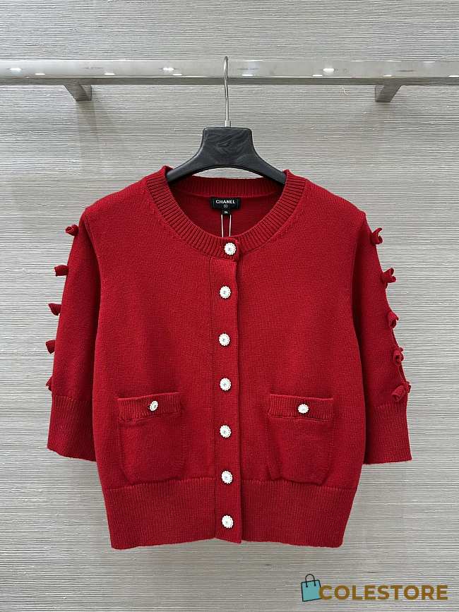 Colestore Chanel Red Knit Cardigan  - 1