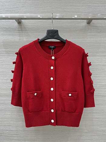 Colestore Chanel Red Knit Cardigan 