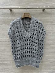 Colestore Brunello Cucinelli open-knit Sleeveless Top Grey - 1