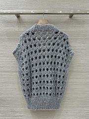 Colestore Brunello Cucinelli open-knit Sleeveless Top Grey - 2