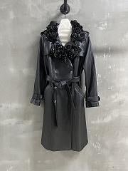 Colestore Chanel Camellia Lapel Tie-Front Leather Jacket – Turkish Deer Print - 1