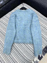 Colestore Chanel Blue Alpaca Wool V-Neck Jacket - 6