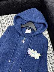 Colestore Chanel Blue Wool Hooded Zip Cardigan - 6