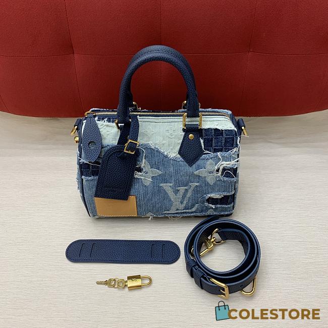 Colestore Louis Vuitton Speedy 25 Bandoulière Blue Denim M15276 25 x 15 x 15cm - 1