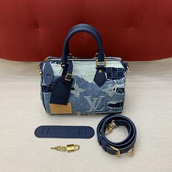 Colestore Louis Vuitton Speedy 25 Bandoulière Blue Denim M15276 25 x 15 x 15cm