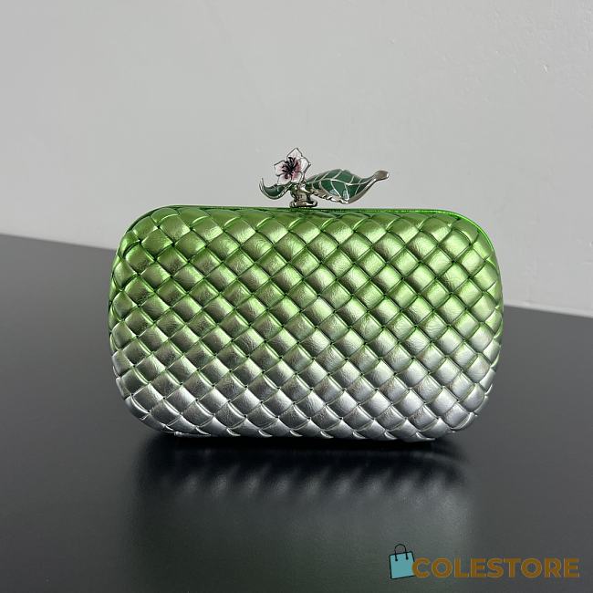 Colestore Bottega Veneta Knot in Green/Silver 20x12x5.5cm - 1