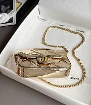 Colestore Chanel Small Clutch with Chain High-Shine Calfskin & Gold Metal Light Gold 18x4.5x13cm - 2